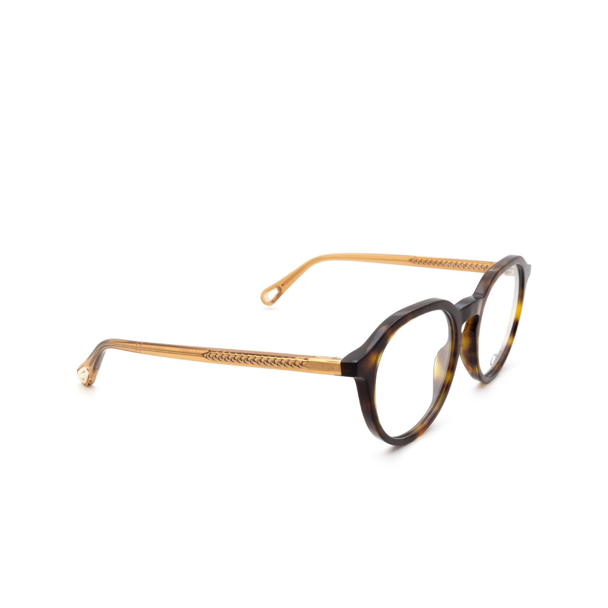 Chloé CH0012O round Eyeglasses 008 Havana - three-quarters view
