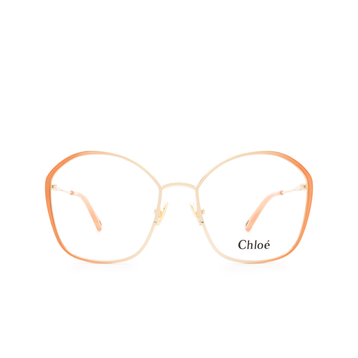 Chloé® Irregular Eyeglasses: CH0017O color Gold & Nude 003 - front view.