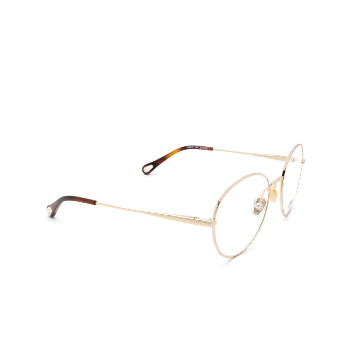 Chloé CH0021O round Eyeglasses 004 Gold - three-quarters view