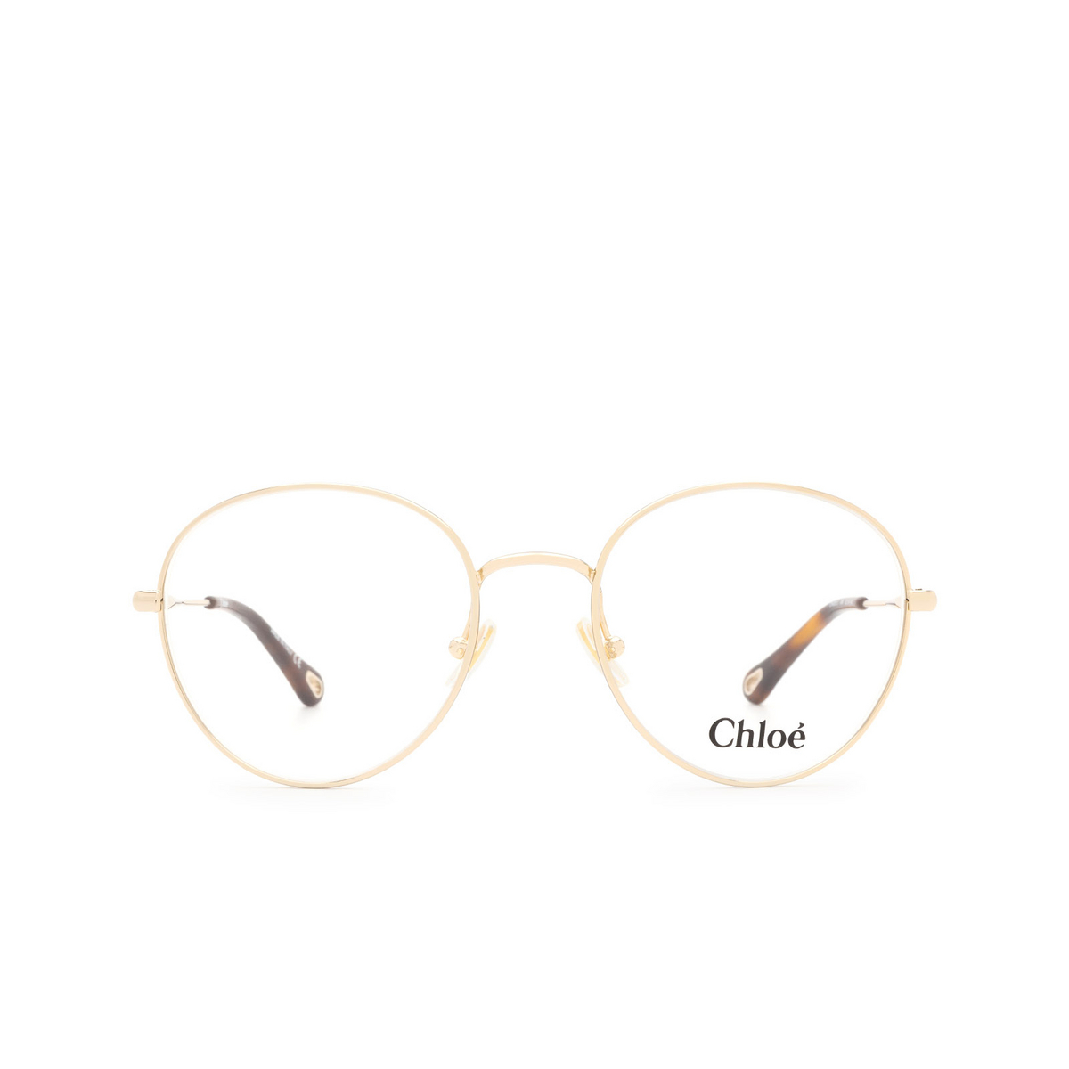 Chloé® Round Eyeglasses: CH0021O color 004 Gold - front view