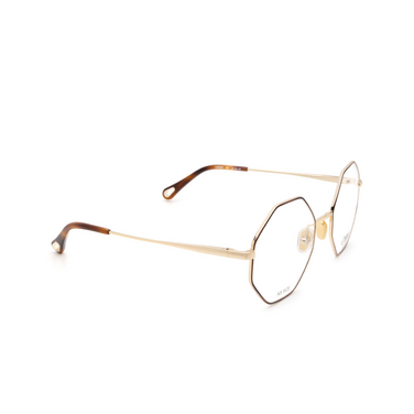 Chloé CH0022O round Eyeglasses 007 gold & havana  - three-quarters view