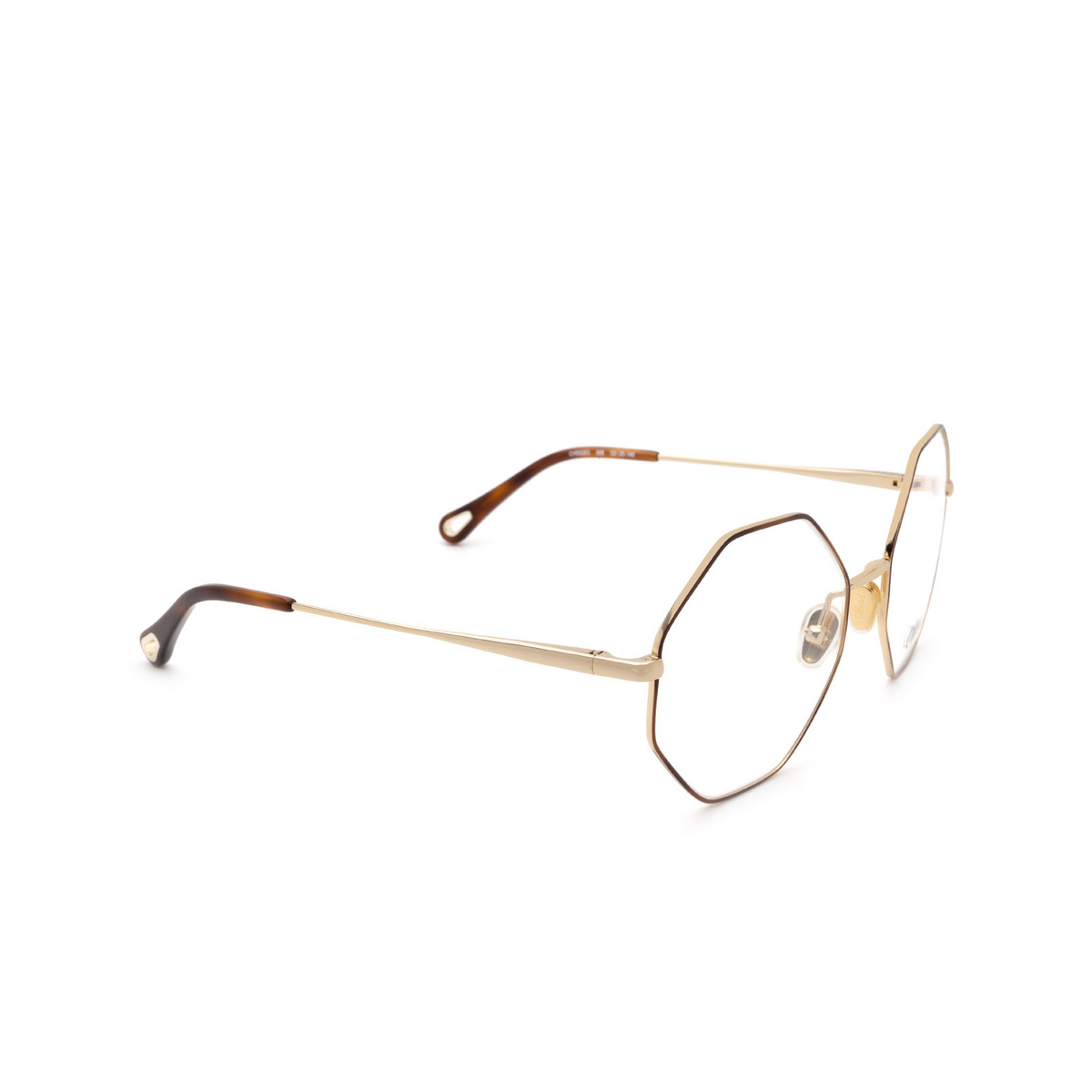 Chloé CH0022O irregular Eyeglasses 008 Gold & Havana - product thumbnail 2/4