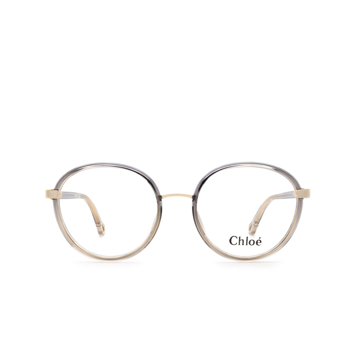 Chloé® Round Eyeglasses: CH0033O color 002 Grey - front view