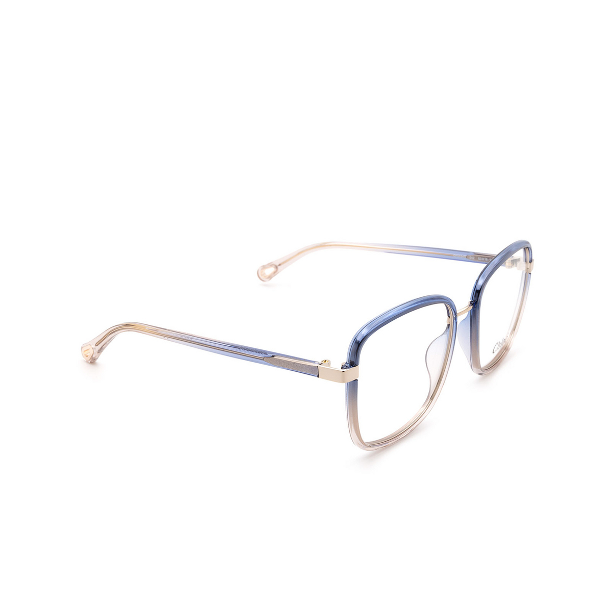 Chloé CH0034O square Eyeglasses 002 Blue - three-quarters view