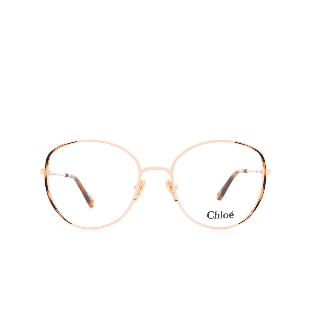Chloé CH0039O butterfly Eyeglasses 002 Rose Gold & Havana - front view
