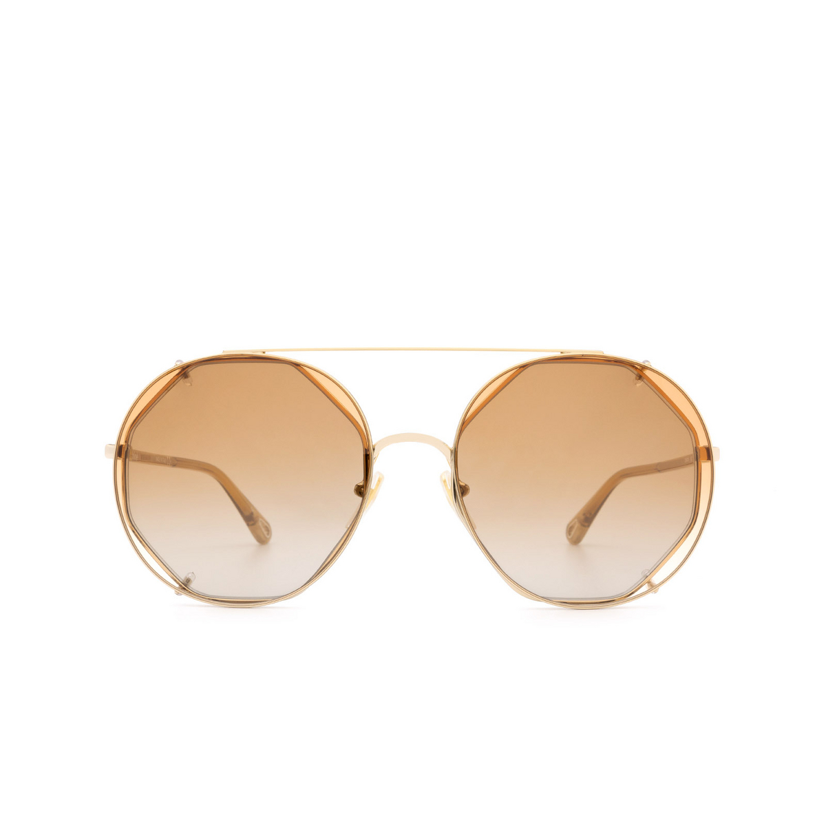 Chloé Demi round Sunglasses 002 Gold - front view