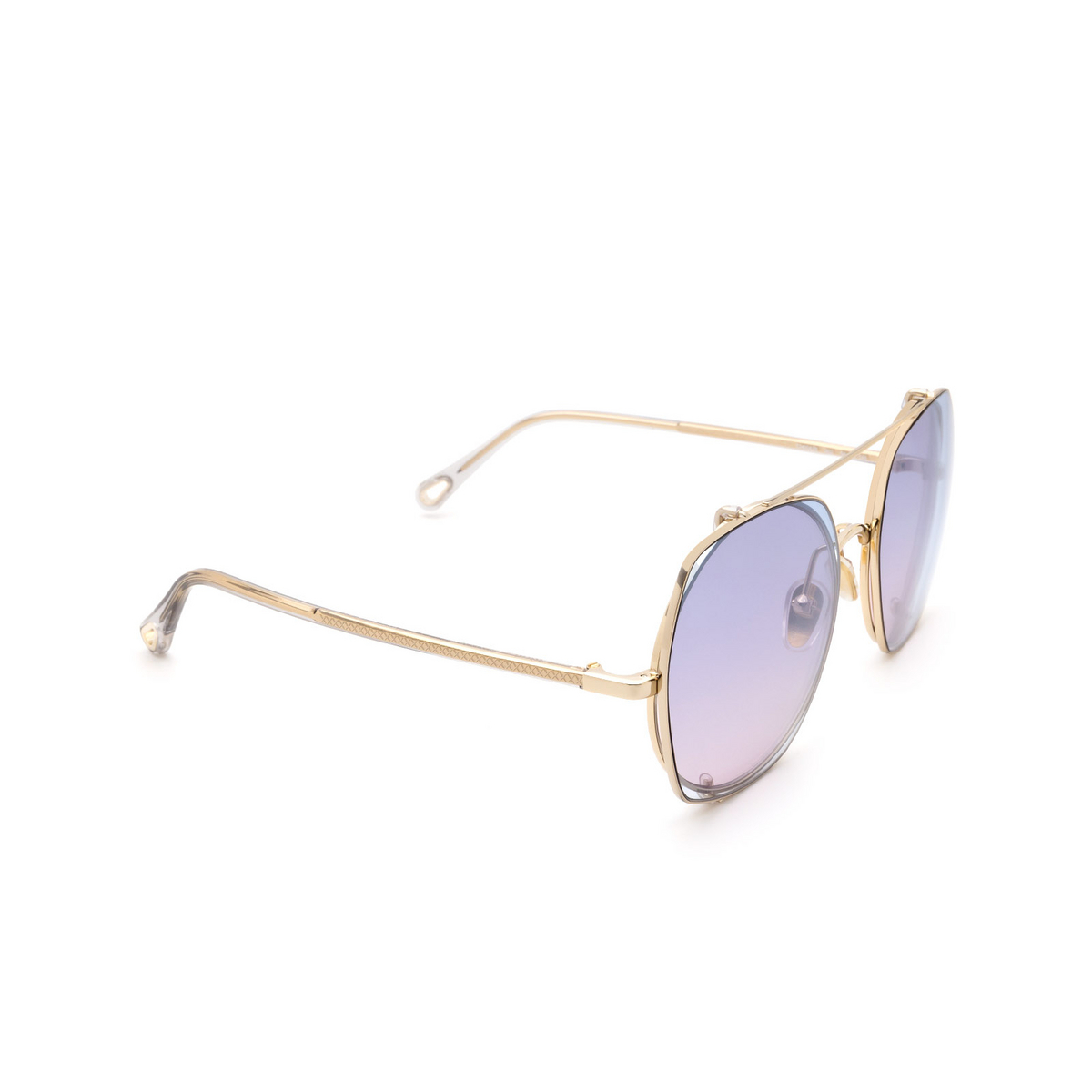 Chloé® Square Sunglasses: Demi Round CH0042S color Gold 002 - product thumbnail 2/3.