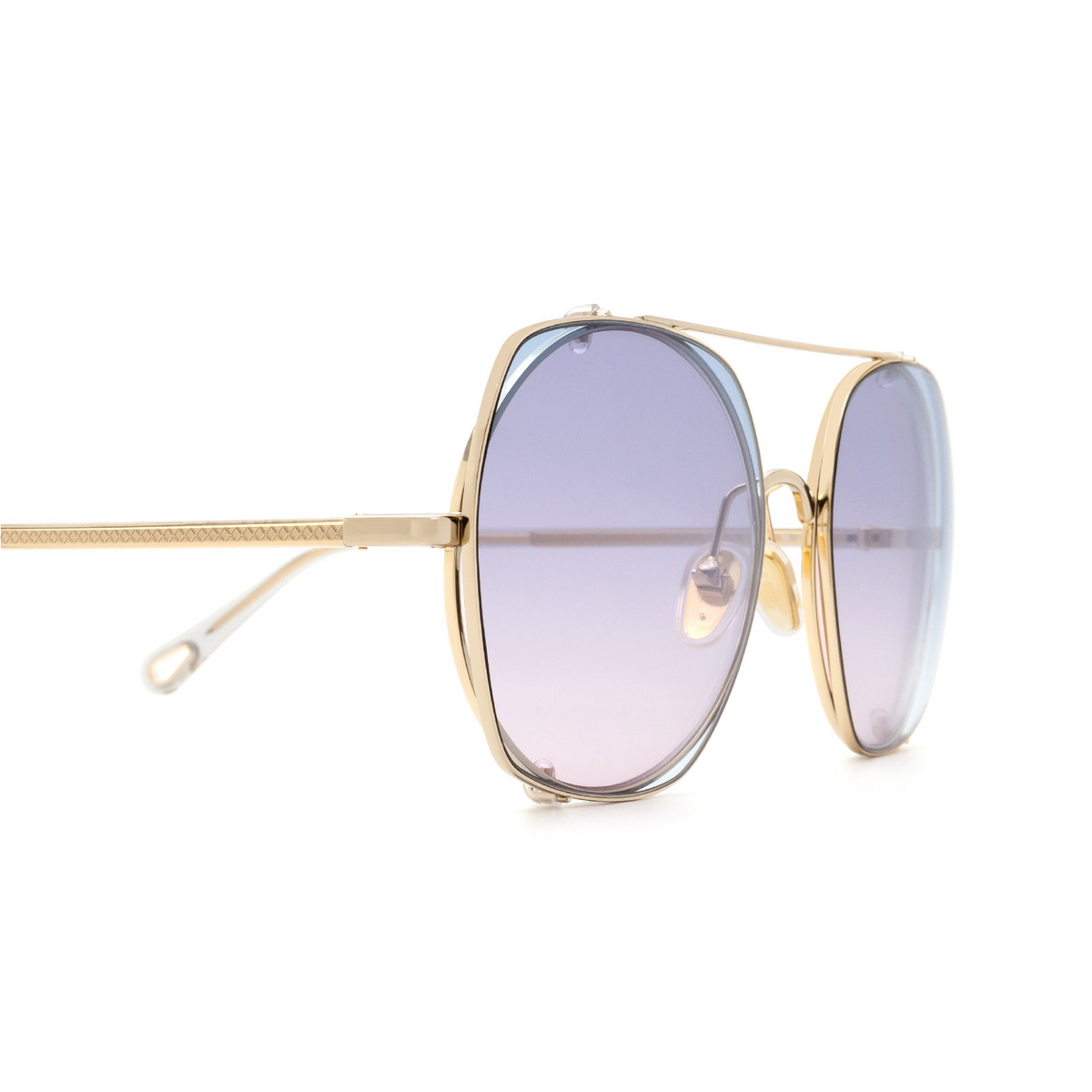Chloé® Square Sunglasses: Demi Round CH0042S color Gold 002 - 3/3.