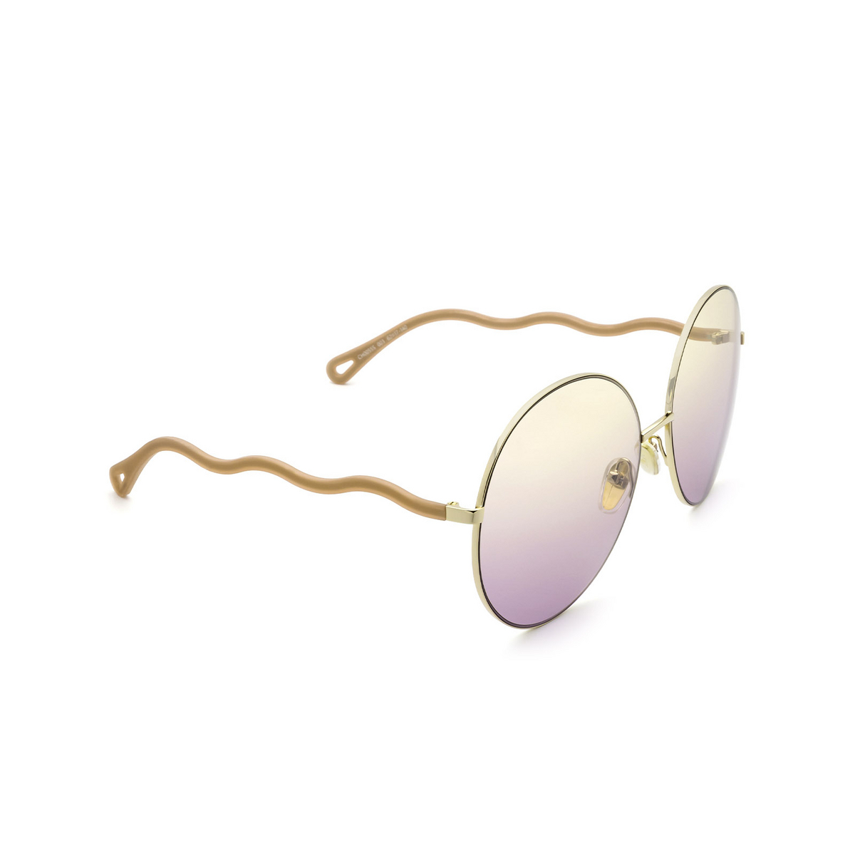 Chloé CH0055S round Sunglasses 003 Gold - three-quarters view