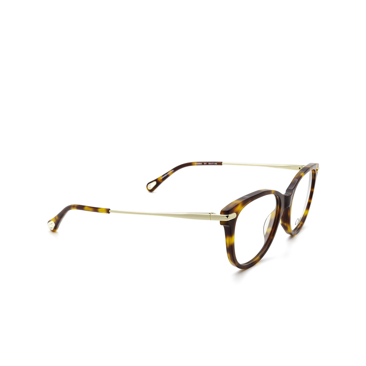 Occhiali da vista Chloé CH0058O cat-eye 001 Havana - tre quarti