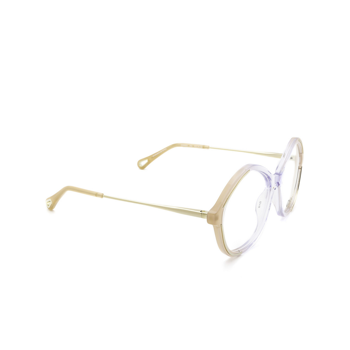 Chloé® Irregular Eyeglasses: CH0062O color Nude 002 - three-quarters view.