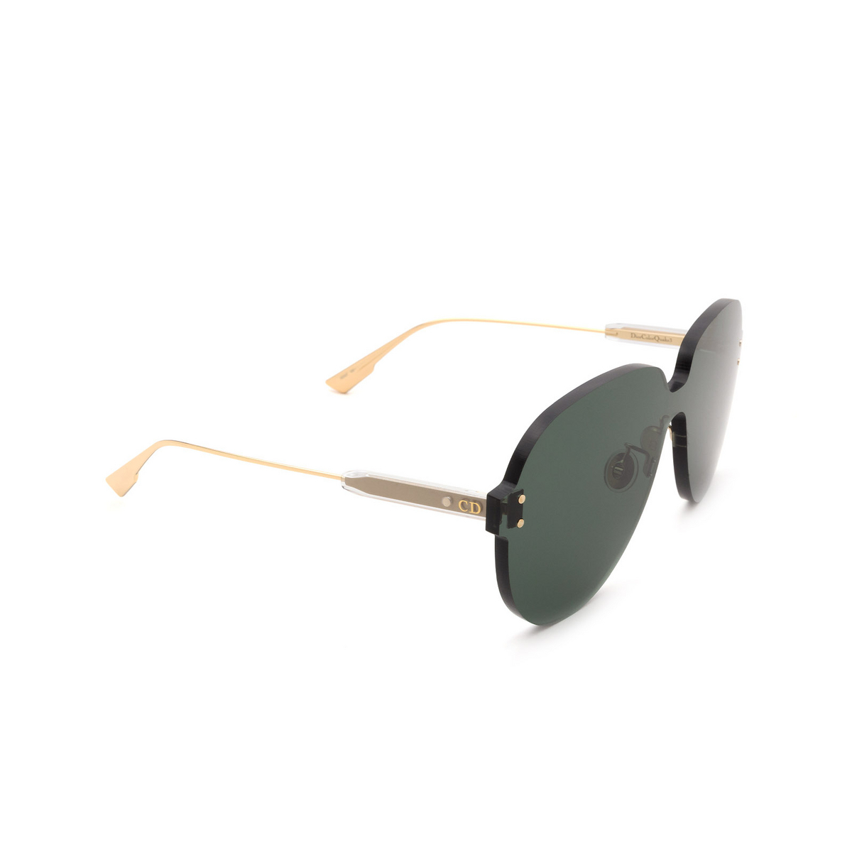 Dior® Mask Sunglasses: DIORCOLORQUAKE3 color Green 1ED/QT - three-quarters view.