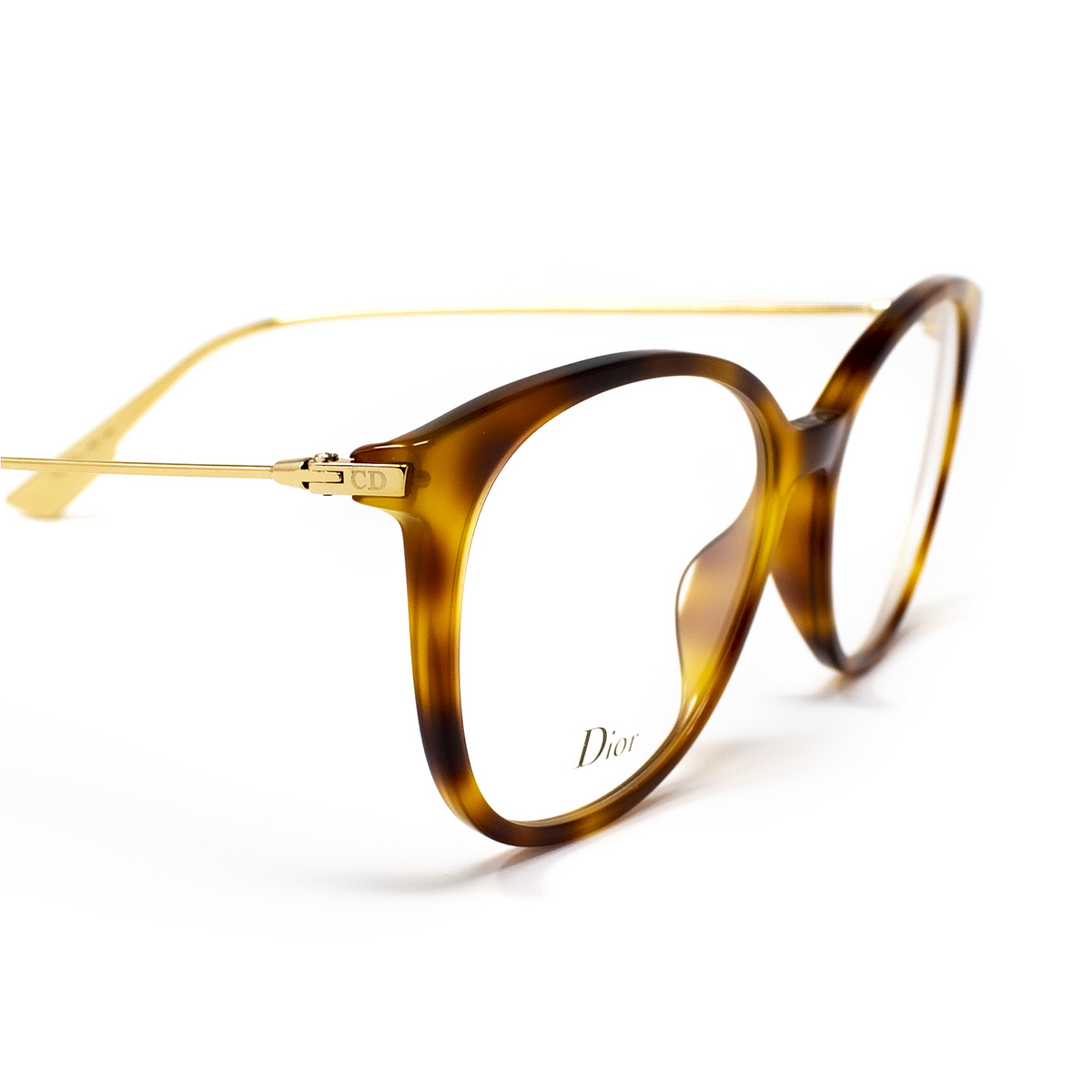 Dior® Round Eyeglasses: DIORSIGHTO1 color Havana 086 - 3/3.