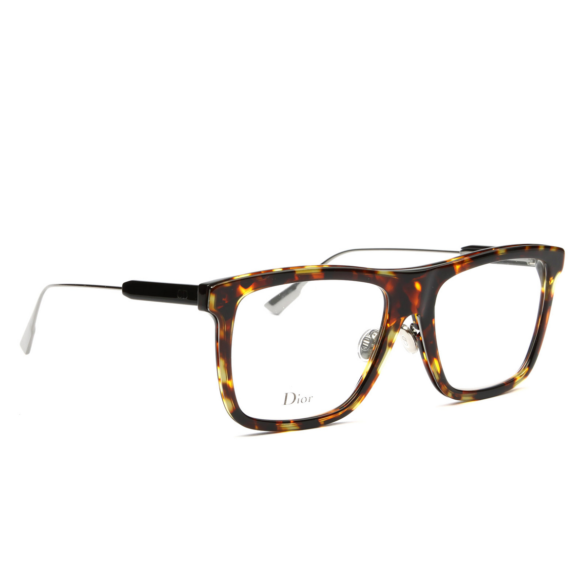 Dior® Square Eyeglasses: MYDIORO1 color Epz Havana - three-quarters view