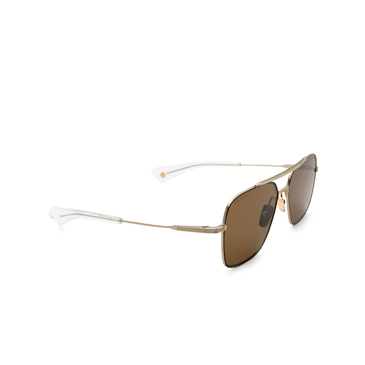Dita® Aviator Sunglasses: DTS111-57-04-Z color Black Gold Blk-gld - three-quarters view.
