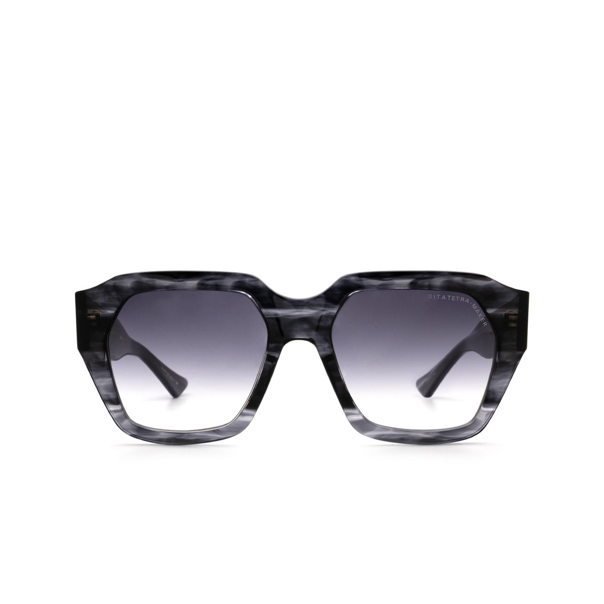 Dita® Square Sunglasses: Tetramaker DTS709-A-01-A color Black Gold Blk-gld - front view.