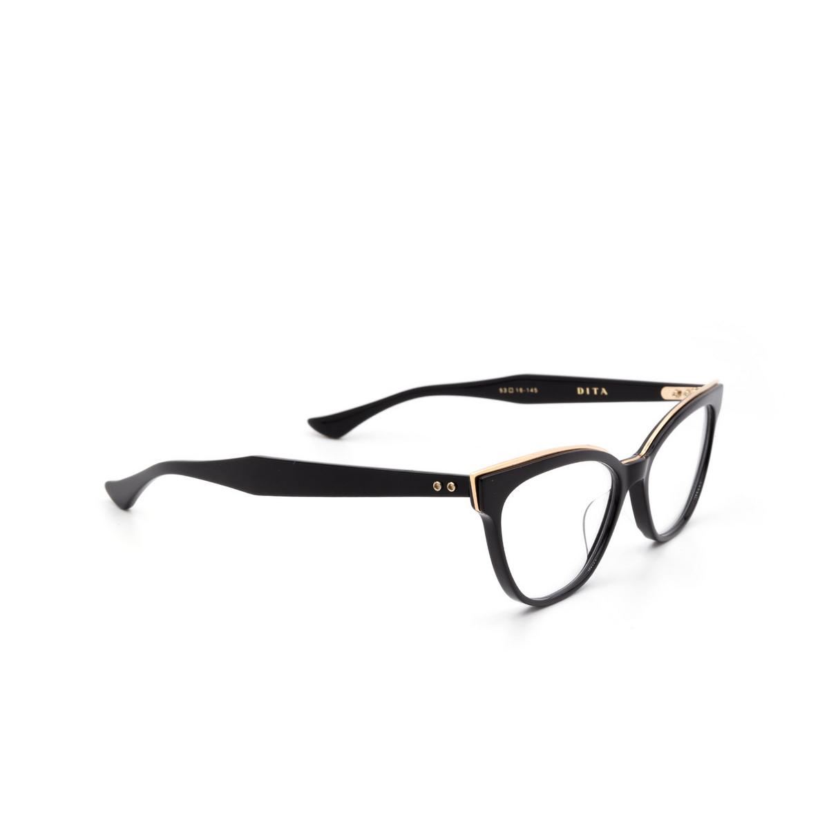 Dita® Cat-eye Eyeglasses: DTX528 color Blk-grd - three-quarters view.