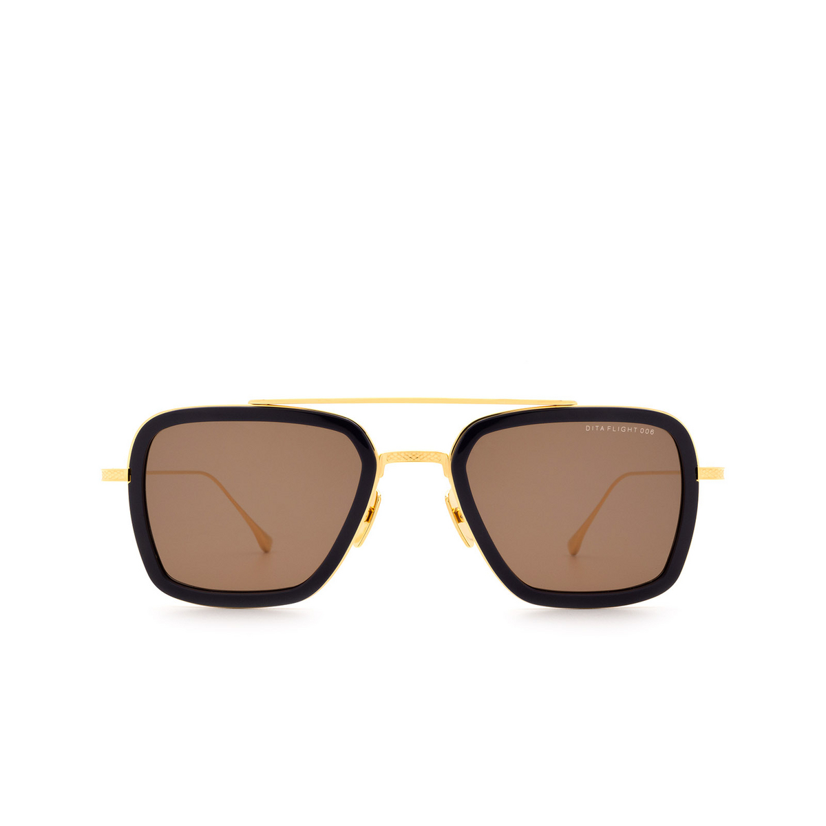Dita® Aviator Sunglasses: Flight.006 7806-D color Navy & Gold Nvy-gld - front view.