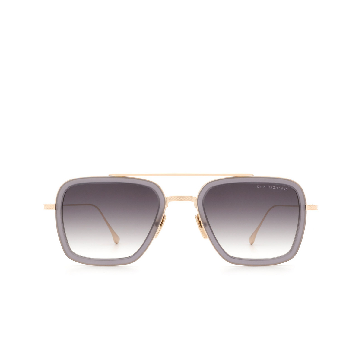 Dita® Aviator Sunglasses: Flight.006 7806-H color Grey Gold Gry-gld - front view.