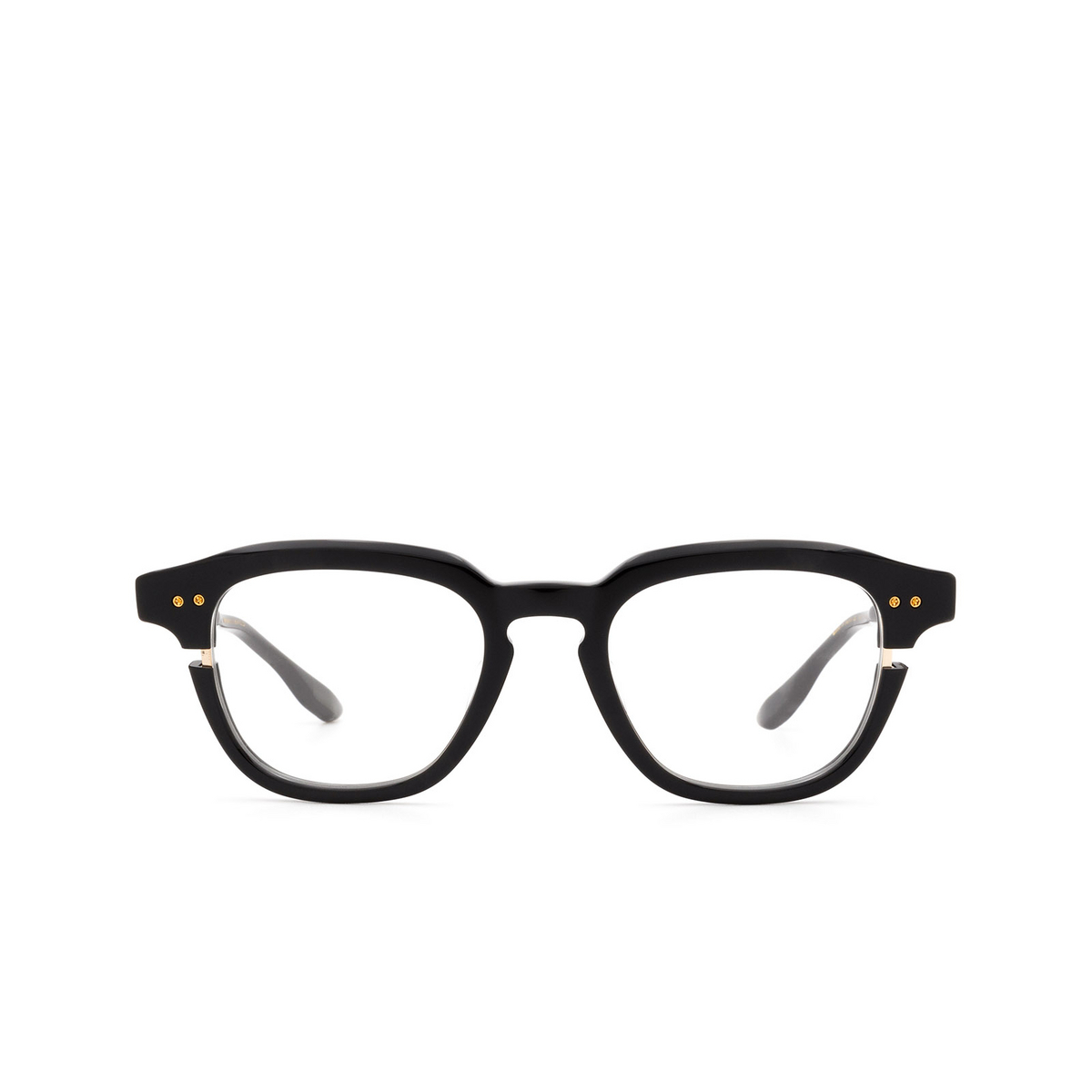 Dita® Square Eyeglasses: Lineus DTX702-A-01-Z color Black & White Gold Blk-gld - front view.