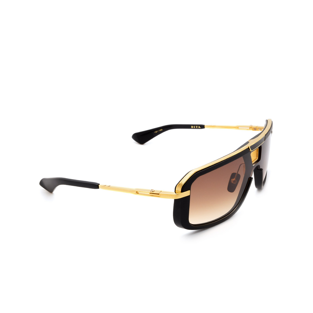 Dita® Aviator Sunglasses: Mach-eight DTS400-A-01-Z color Black & Gold Blk-gld - three-quarters view.