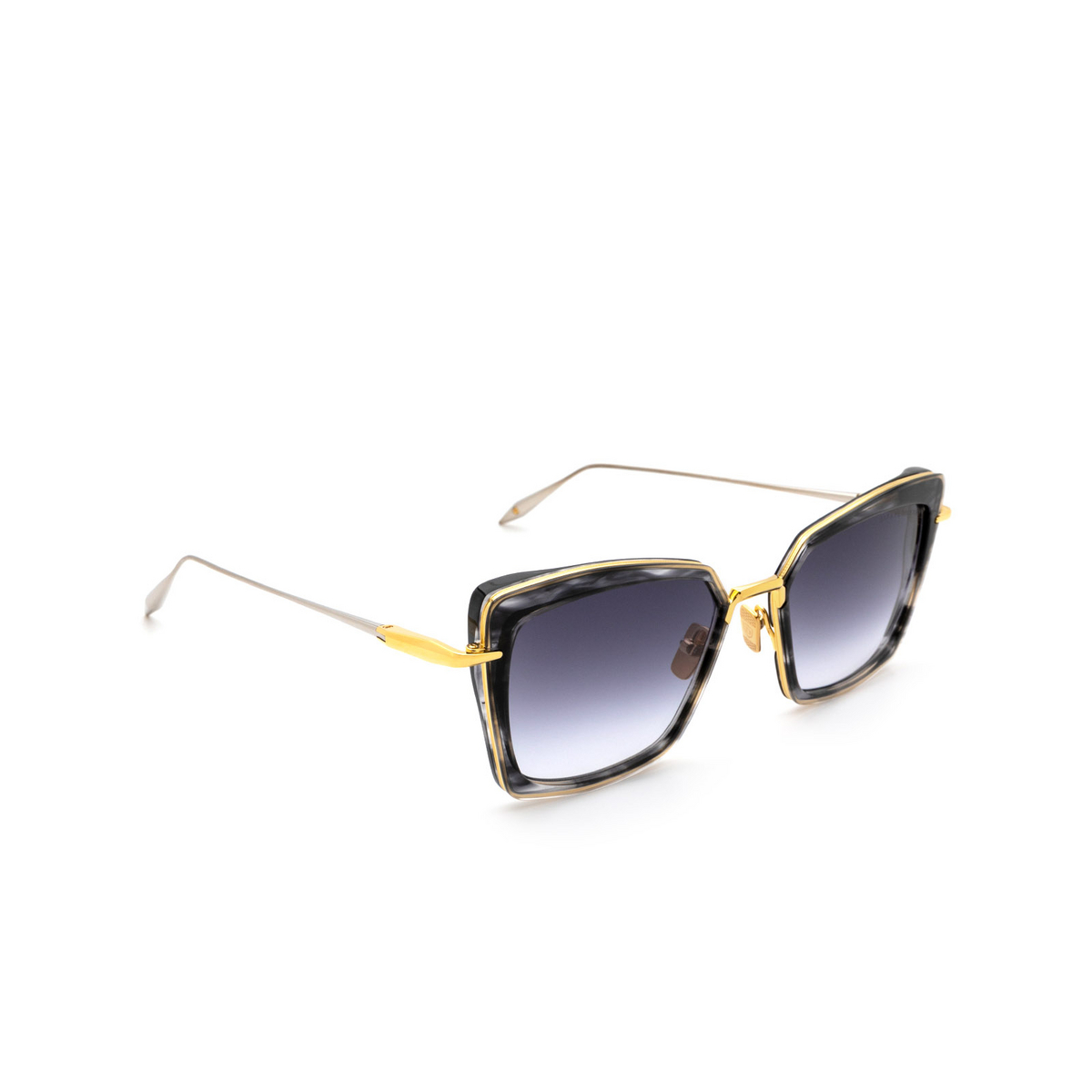 Dita® Butterfly Sunglasses: Perplexer DTS405-A-01 color Black Gold Blk-gld - three-quarters view.