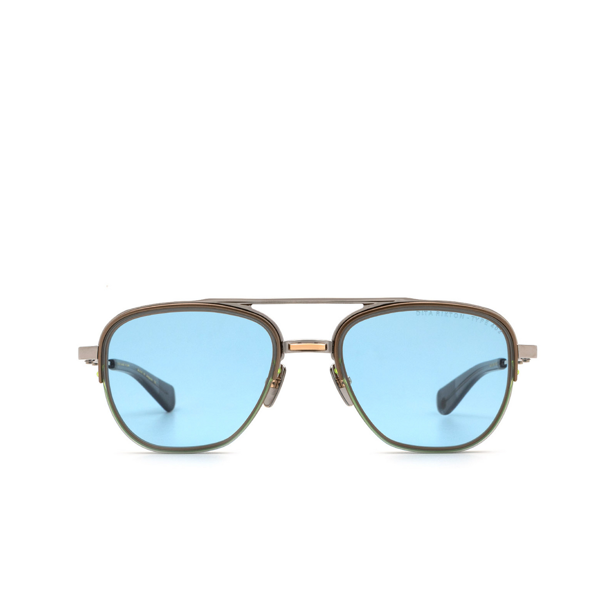 Dita® Aviator Sunglasses: Rikton-type 402 DTS117-54-02 color Palladium Grey Pld-gry - front view.