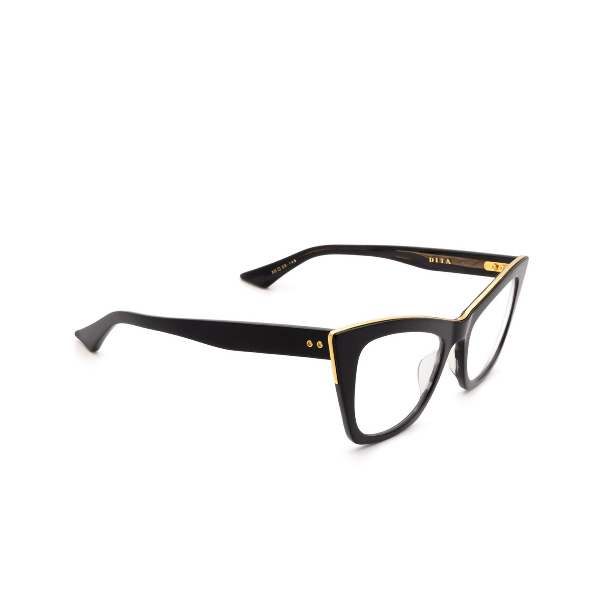 Dita SHOWGOER Eyeglasses BLK-GLD Black & Gold - three-quarters view