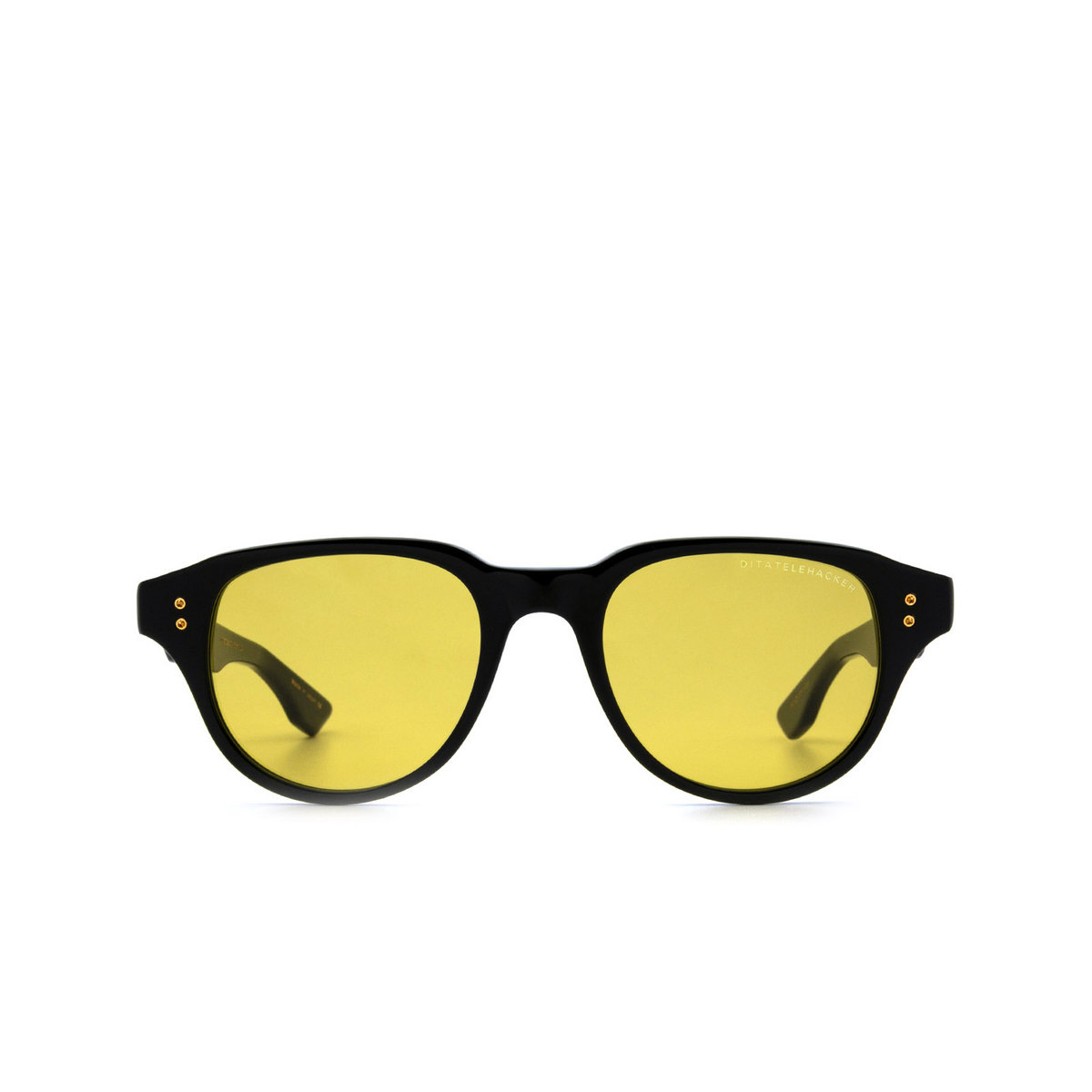 Dita® Square Sunglasses: Telehacker DTS708-A-01-A color Black Gold Blk-gld - front view.