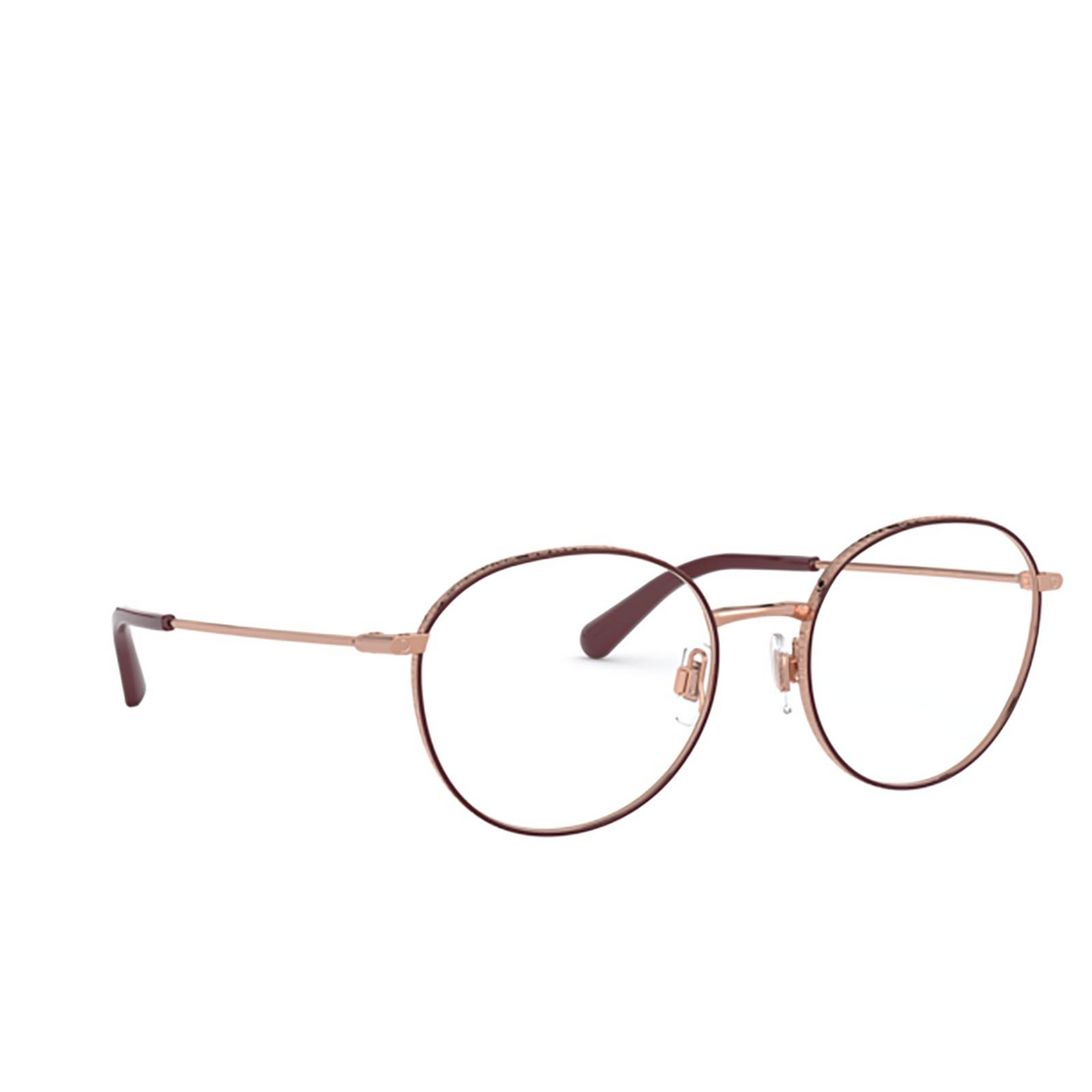 Dolce & Gabbana DG1322 Eyeglasses 1333 PINK GOLD / BORDEAUX - three-quarters view
