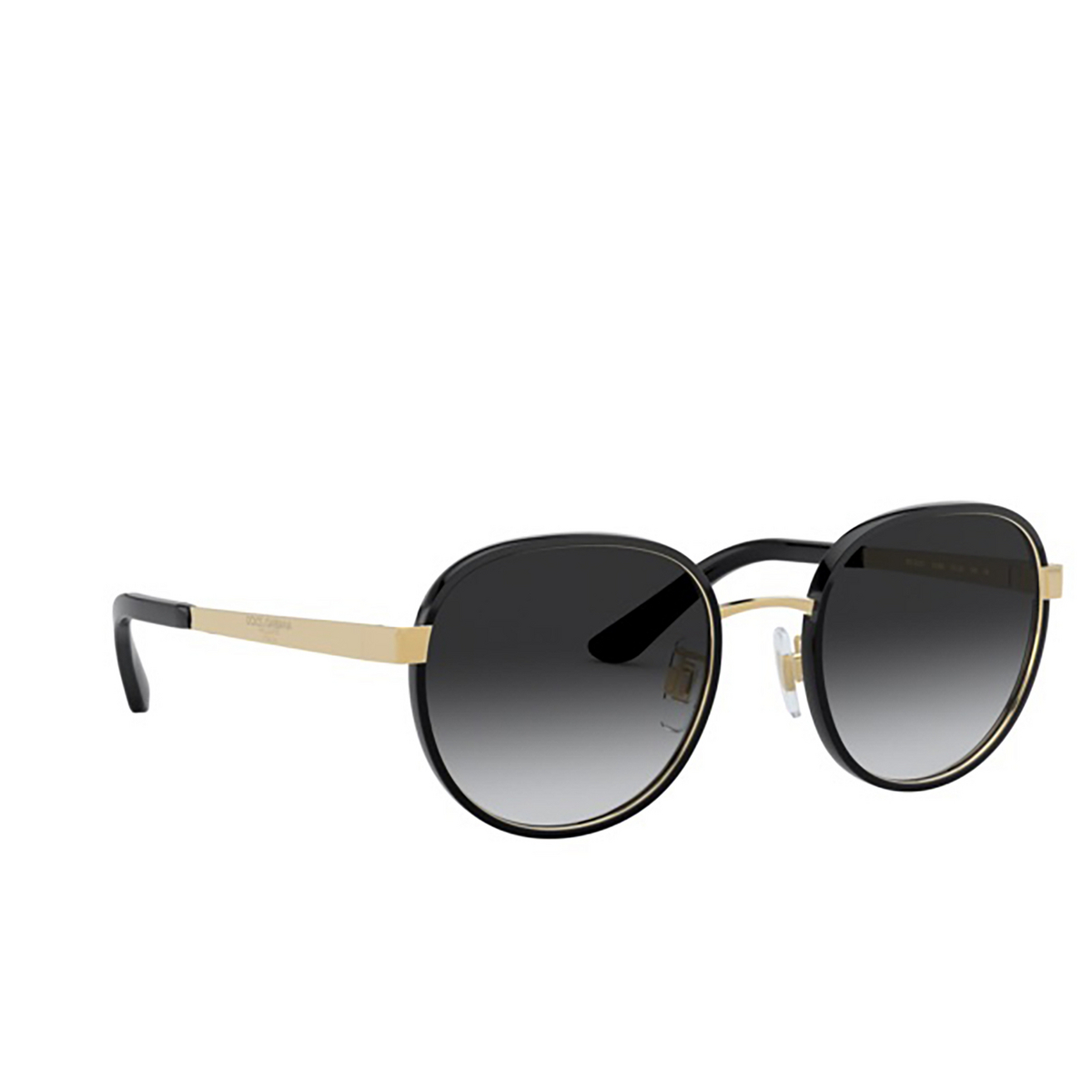 Dolce & Gabbana® Round Sunglasses: DG2227J color 02/8G Black / Gold - product thumbnail 2/3