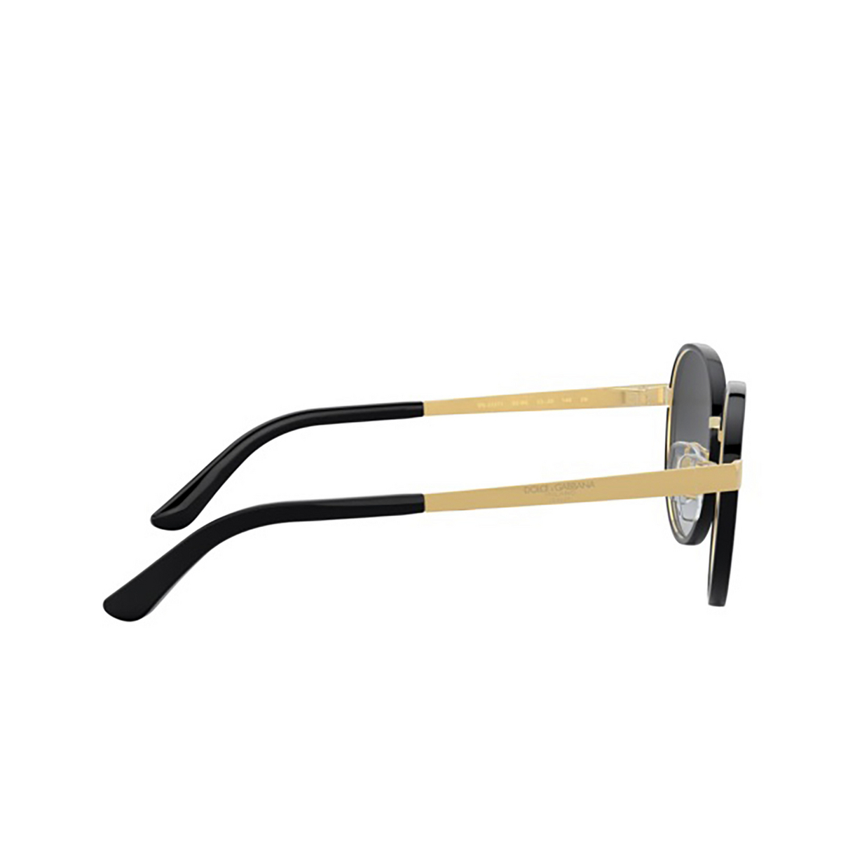 Dolce & Gabbana® Round Sunglasses: DG2227J color 02/8G Black / Gold - 3/3