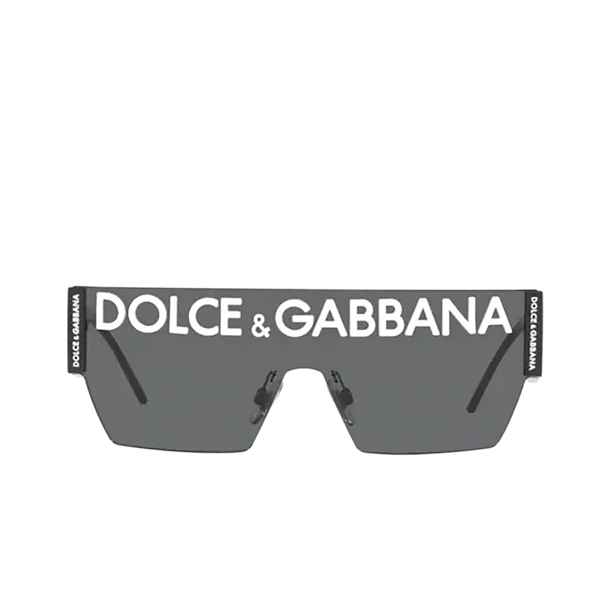 Dolce & Gabbana® Mask Sunglasses: DG2233 color Black 01/87 - front view.
