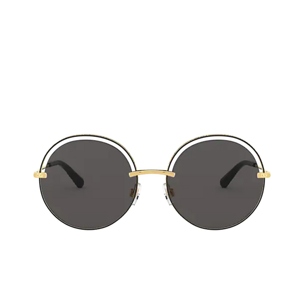 Dolce & Gabbana® Round Sunglasses: DG2262 color 133487 Black - 1/3