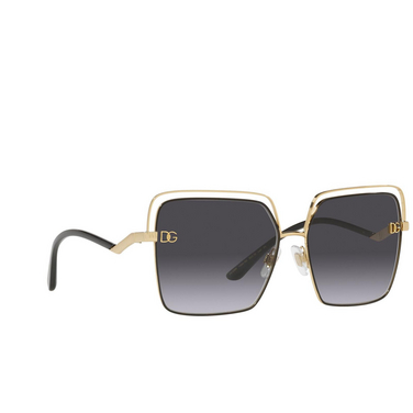 Lunettes de soleil Dolce & Gabbana DG2268 13348G gold/black - Vue trois quarts