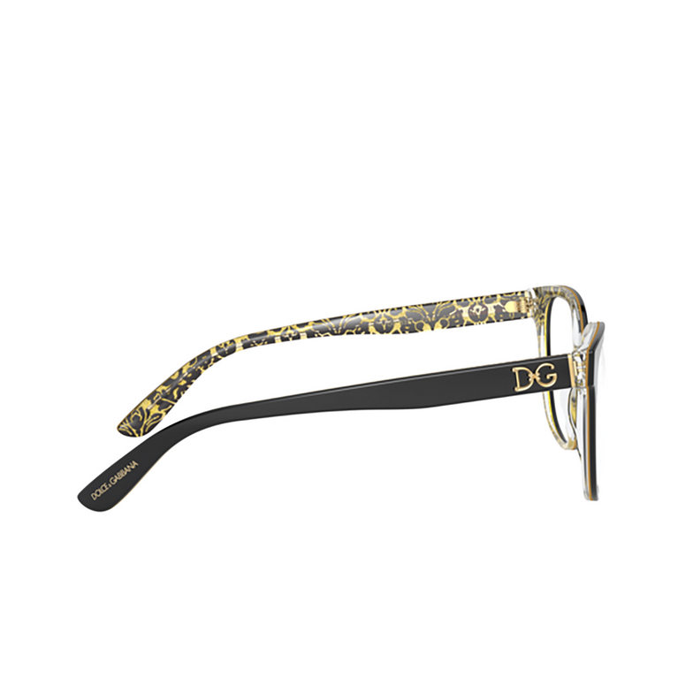 Dolce & Gabbana DG3321 Korrektionsbrillen 3215 black / damasco glitter black - 3/4