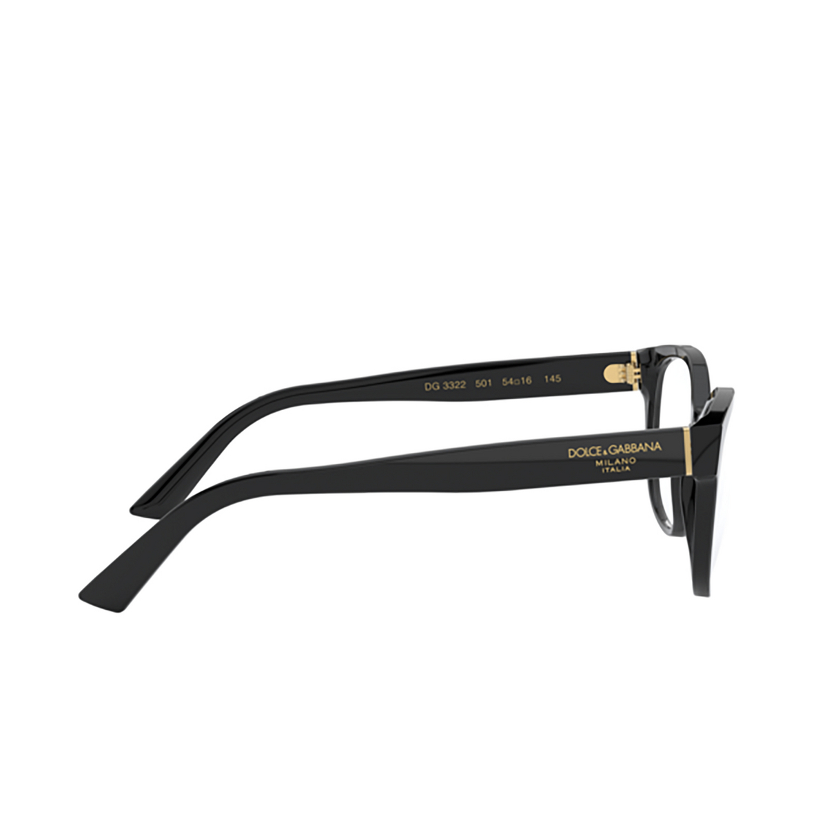 Dolce & Gabbana DG3322 Eyeglasses 501 BLACK - 3/4