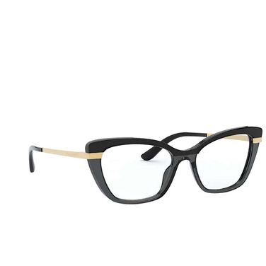 Dolce & Gabbana DG3325 Korrektionsbrillen 3246 black on transparent black - Dreiviertelansicht