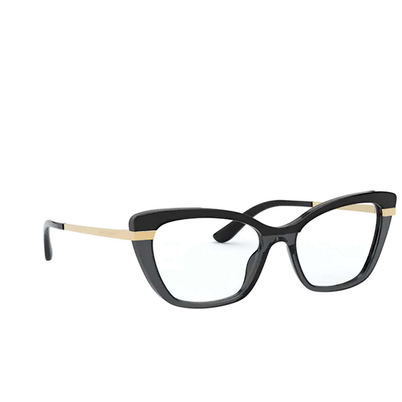 Dolce & Gabbana DG3325 Eyeglasses 3246 black on transparent black - 2/4