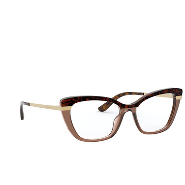 Dolce & Gabbana DG3325 Korrektionsbrillen 3256 havana on transparent brown - Dreiviertelansicht