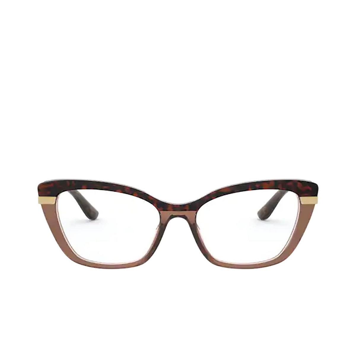 Dolce & Gabbana® Cat-eye Eyeglasses: DG3325 color Havana On Transparent Brown 3256 - product thumbnail 1/3.