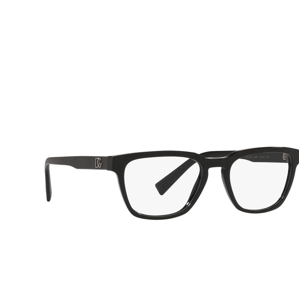 Occhiali da vista Dolce & Gabbana DG3333 3298 Nero Texture Spigato - tre quarti