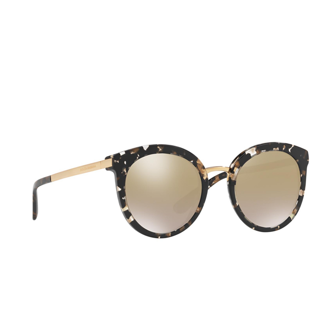 Dolce & Gabbana DG4268 Sunglasses 911/6E CUBE BLACK / GOLD - three-quarters view