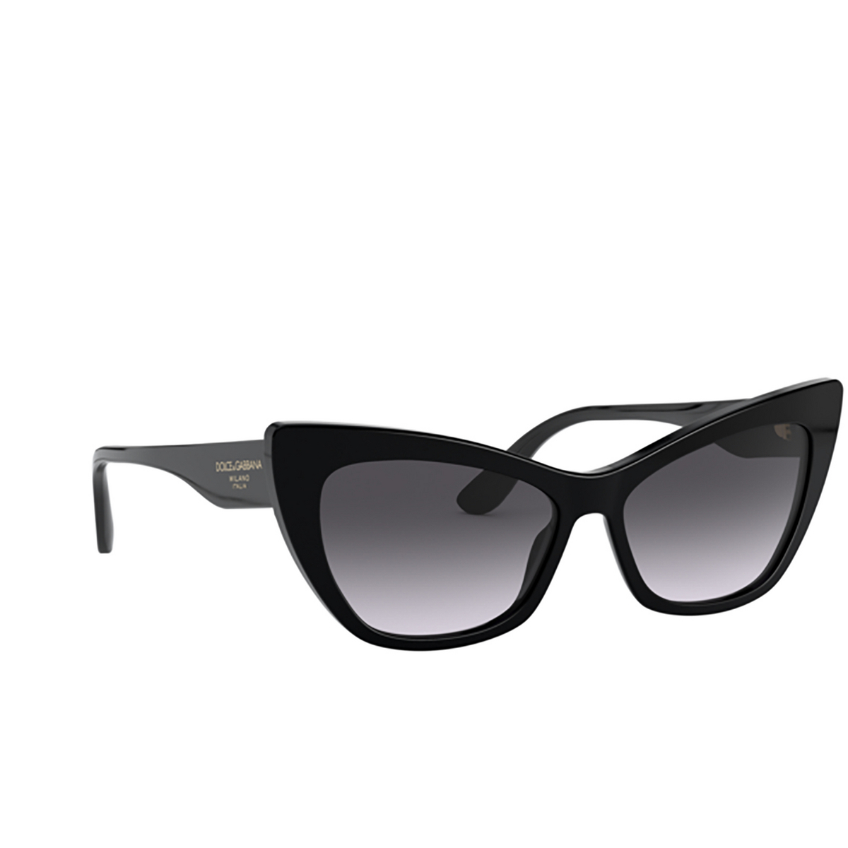 Dolce & Gabbana® Cat-eye Sunglasses: DG4370 color 501/8G Black - 2/3