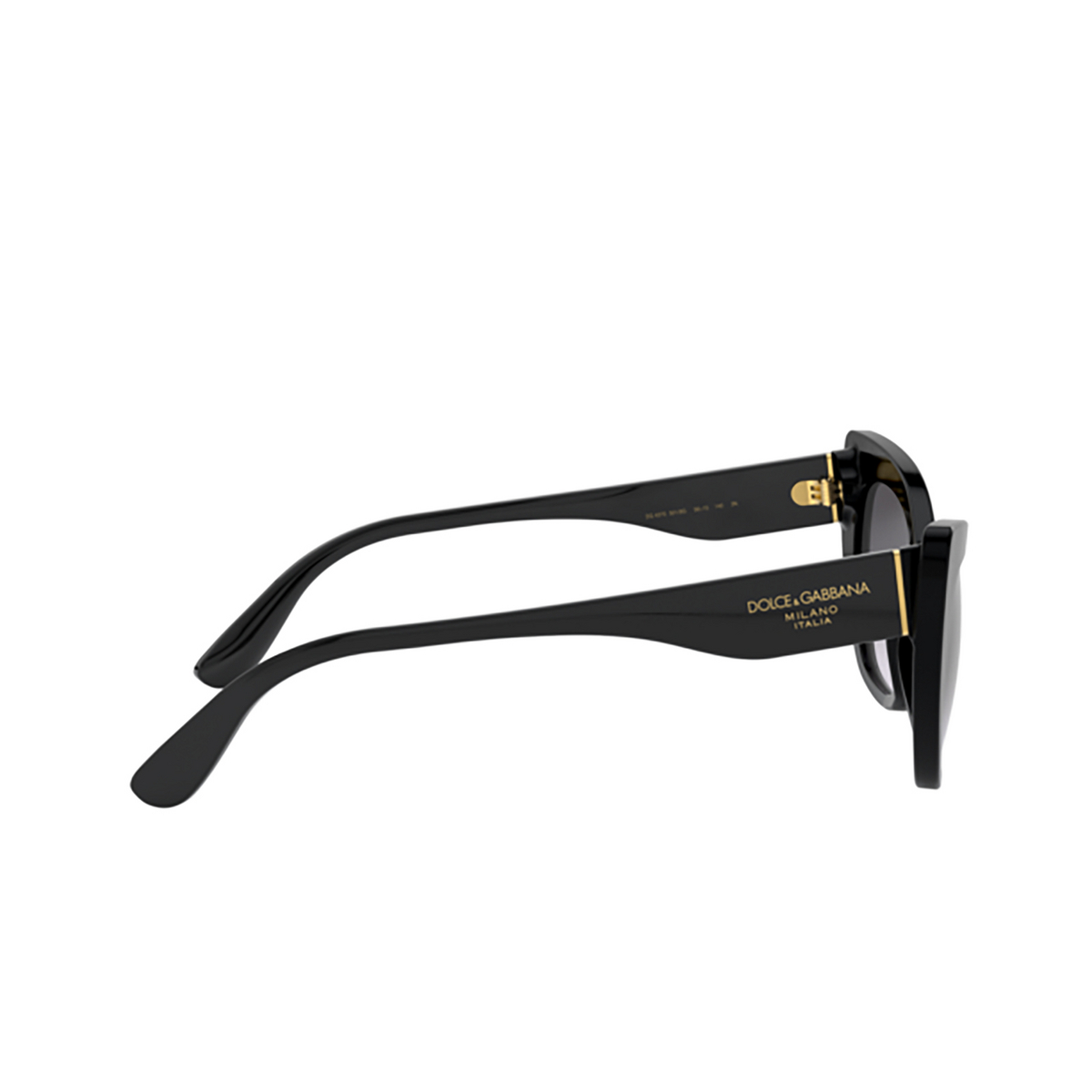 Dolce & Gabbana® Cat-eye Sunglasses: DG4370 color 501/8G Black - 3/3