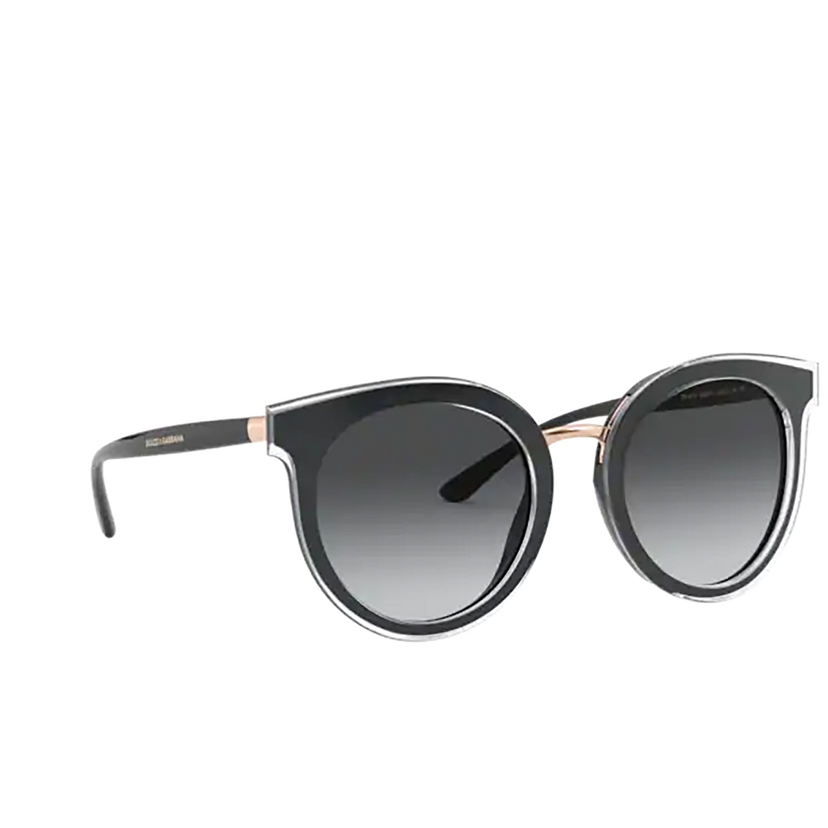 Dolce & Gabbana DG4371 Sunglasses 53838G TOP CRYSTAL ON BLACK - three-quarters view