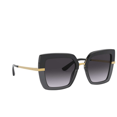 Occhiali da sole Dolce & Gabbana DG4373 32468G black on transparent black - tre quarti