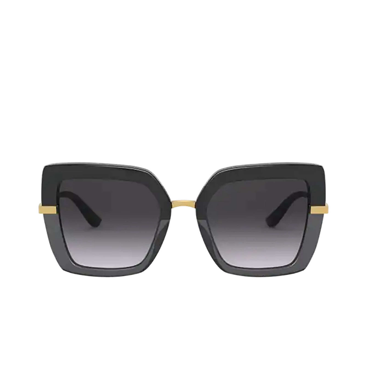 Dolce & Gabbana DG4373 Sunglasses 32468G BLACK ON TRANSPARENT BLACK - front view