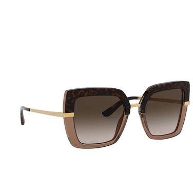 Dolce & Gabbana DG4373 Sunglasses 325613 havana on transparent brown - three-quarters view