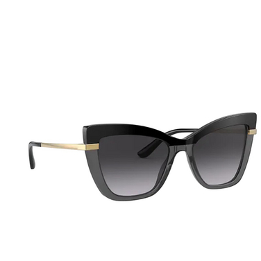 Lunettes de soleil Dolce & Gabbana DG4374 32468G black on transparent black - Vue trois quarts